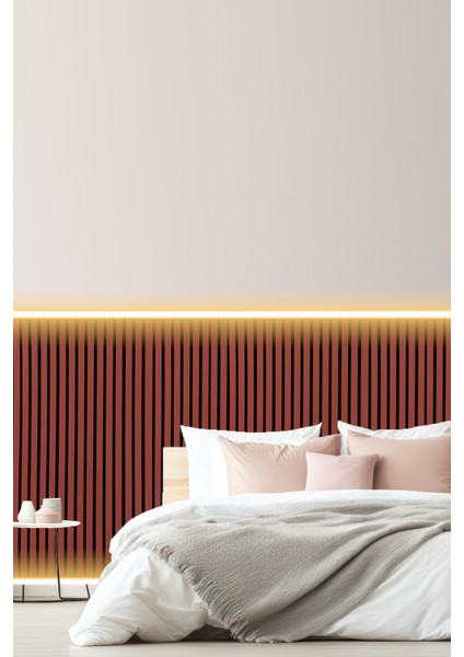 Mdf Ahşap Akustik Duvar Paneli 60X275 cm - Kiremit