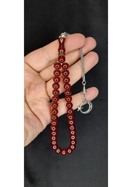 Çubuk Kehribar Tesbih Kahverengi Renk Küre Kesim T-388 fırsatları