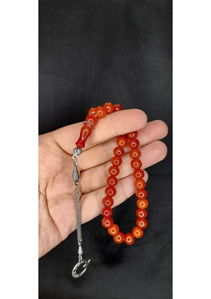 Çubuk Kehribar Tesbih Açık Kehribar Küre Kesim T-389