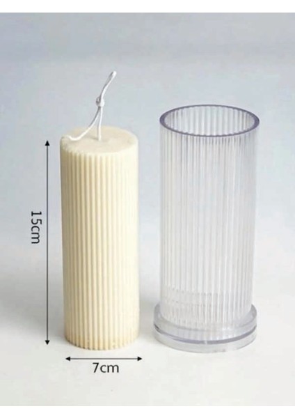 Poli Karbon Silindir Mum Kalıbı Mika Kalın Çizgili Mum Kalıbı 15CMX7CM Ev Dekorasyon fiyatları