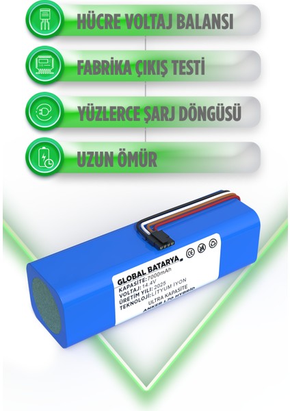 Anker Eufy Robovac L70 Hybrid Uyumlu Akıllı Robot Süpürge Bataryası 14.4V 7000MAH Li-Ion Pil (Ultra Kapasite) modelleri