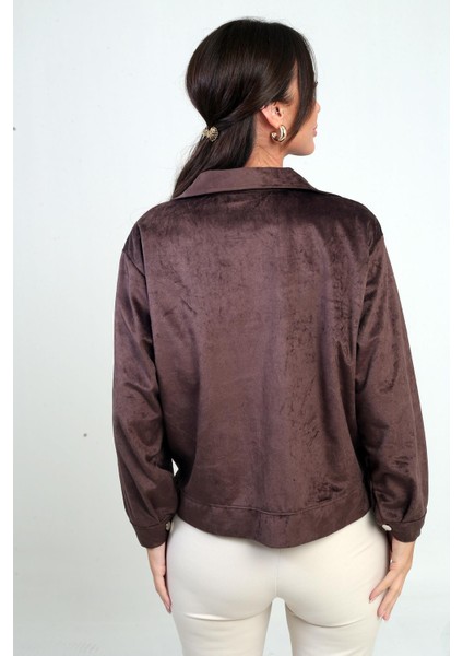 Kadın Torba Cepli Önü Fermuarlı Süet Mont fırsatları