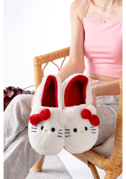 Yumuşak Tüylü Peluş Panduf Terlik Ev Kadın Panduf