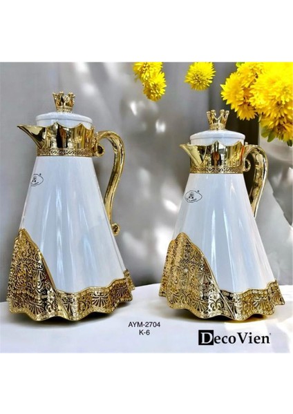 Decovien Ikili Içi Cam Termos Seti