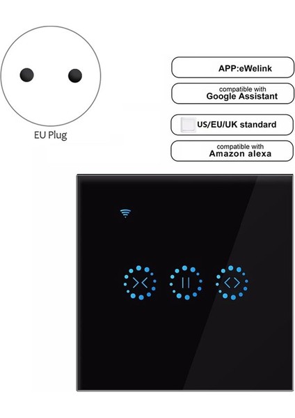 Panjur Silindiri Enstantane Elektrikli Motorlu Uzaktan Kumanda Eu Fişi (Siyah) Için Wifi Akıllı Perde Anahtarı (Yurt Dışından) fiyatları
