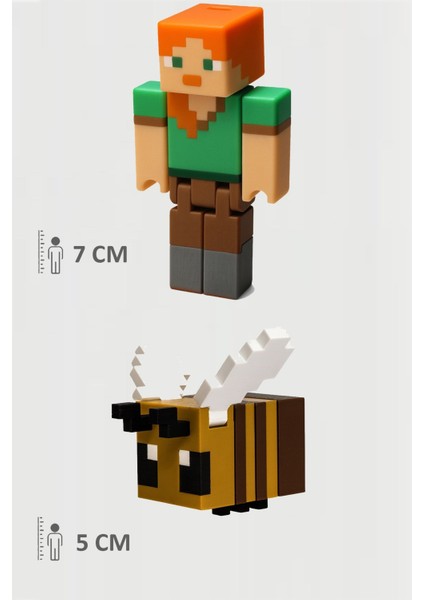 Minecraft Alex ve Arı Bee Set Hareketli Eklemli Figür