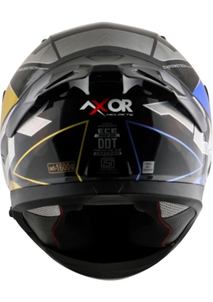 Apex Charmotech Full Face Kapalı Kask Blue Gold fiyatları
