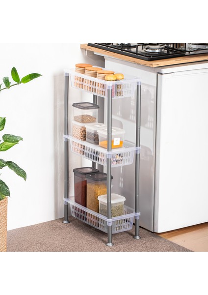 Şeffaf Slim Organizer 3'lü Raf