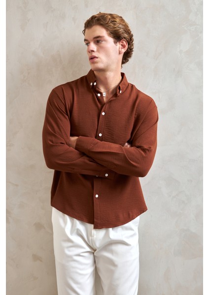 Erkek Oversize Kesim Aerobin Gömlek