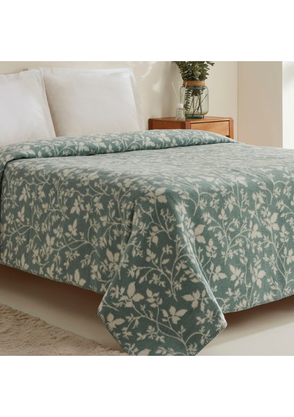 Cintia Çift Kişilik Akrilik Battaniye Koyu Mint