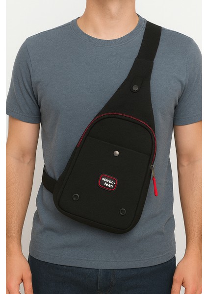 - Body Bag Çapraz Omuz Göğüs Askılı Unisex Siyah Çanta - 4959