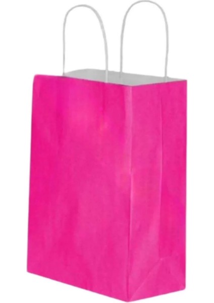Fuşya Kraft Çanta Büyük Boy 31X12X41 cm 25 Adet modelleri