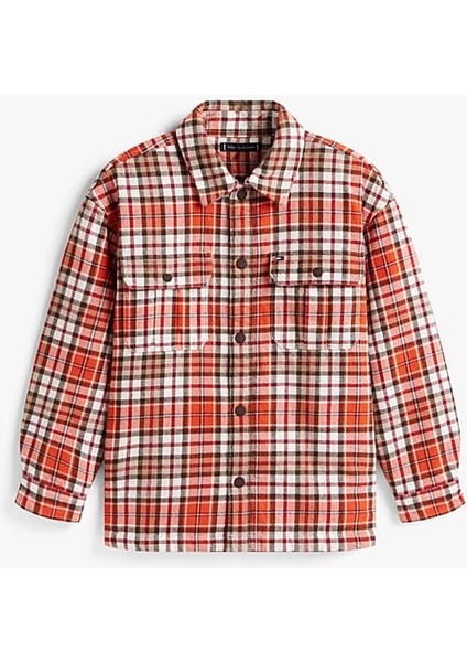 Erkek Çocuk Regular Fit Düşük Omuz Ekoseli Gömlek Ceket - Çok Renkli