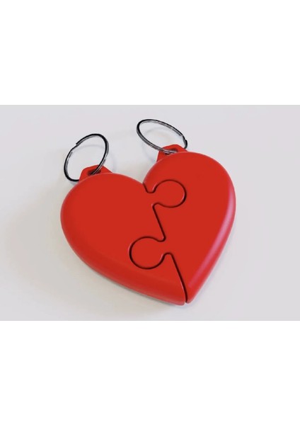 Kalp Puzzle Yapboz Anahtarlık