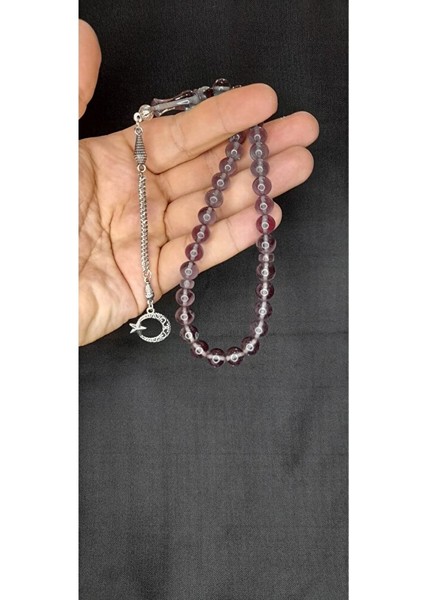 Ateş Kehribar Tesbih Eflatun Renk Küre Kesim T-391 indirimleri