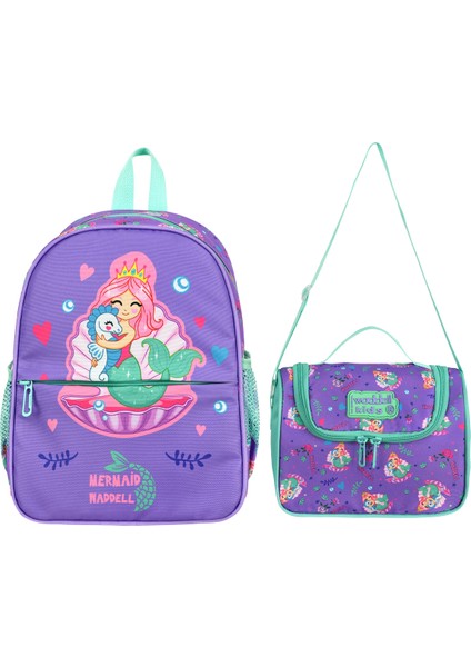 Waddell Lisanslı Lila Deniz Kızı Desenli Anaokulu Ve Thermo Beslenme Çantası fiyatları