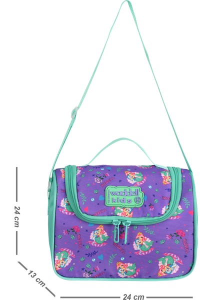 Waddell Lisanslı Lila Deniz Kızı Desenli Anaokulu Ve Thermo Beslenme Çantası