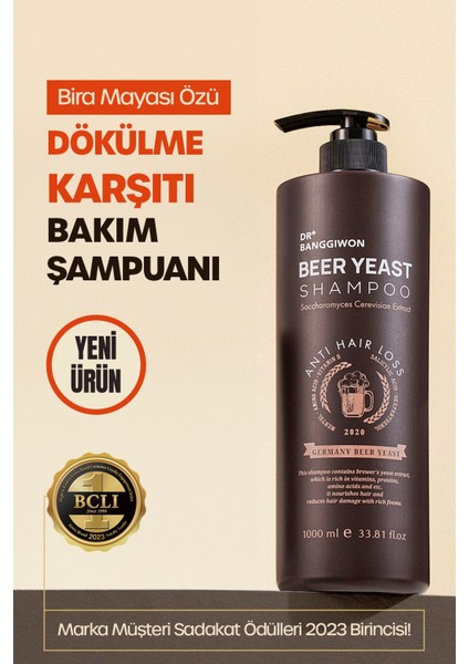 Bira Mayası Ekstrakt Şampuanı Salisilik Asit Dexpanthenol Amino Asit Beer Years Shampoo 1000 ml