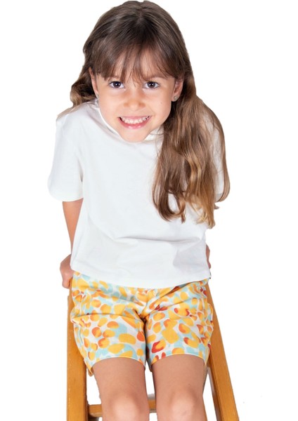 Rengarenk Ince Dokuma Yazlık Kız Çocuk Şort