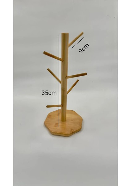 Bambu 6’lı Bardak Askılığı – Doğal ve Şık Bambu Bardak Standı (15x35 cm) modelleri