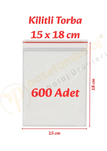 15X18 Cm. Kilitli Torba (600 Adet)
