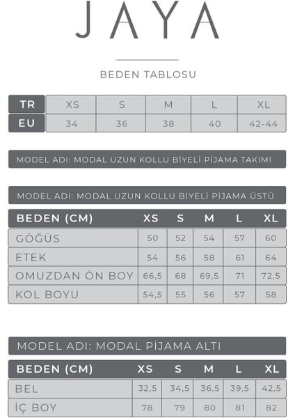 Modal Biyeli Uzun Kollu Pijama Takımı / Krem indirimleri