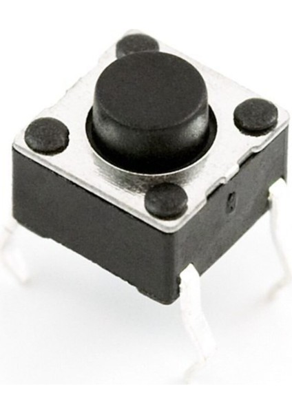 4 Pinli Push Buton Siyah (6X6X5MM) - 5 Adet