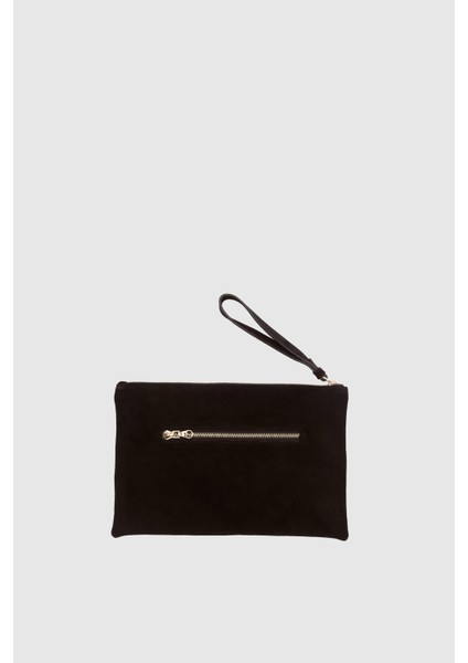 Suvea Siyah Süet Hakiki Deri Clutch fırsatları