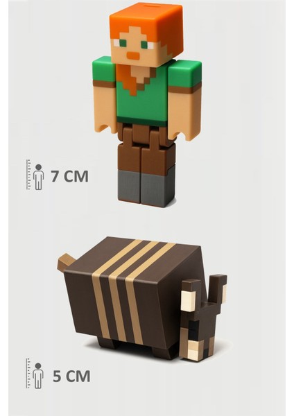 Minecraft Alex ve Armadillo Set Hareketli Eklemli Figür