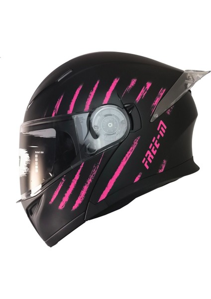 Motosiklet Çene Açılır Kadın Kask Ece 22.06 Güvenlik Sertifikalı Güneş Vizörlü Motor Kaskı Pink