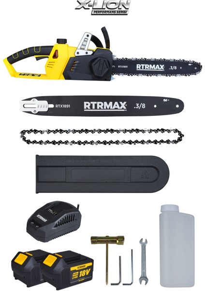 RTX1891SET Şarjlı Ağaç Kesme Motoru 3'li Set -Testere Zinciri-Eldiven modelleri