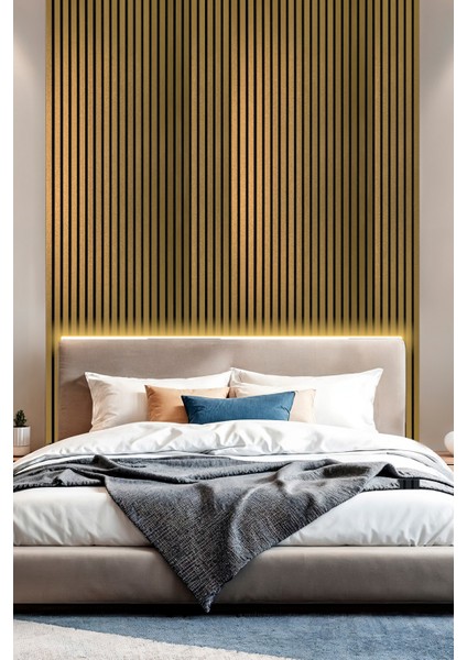 Mdf Ahşap Akustik Duvar Paneli 60X275 cm -Gold(Pvc) modelleri