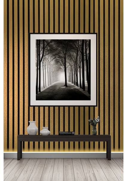 Mdf Ahşap Akustik Duvar Paneli 60X275 cm -Gold(Pvc) indirimleri