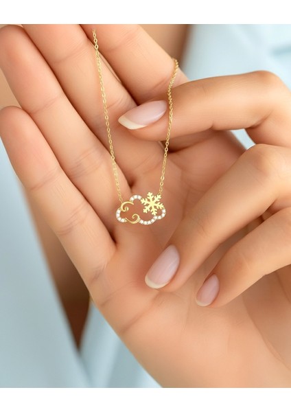 Bulut Kar Tanesi 14 Ayar Altın Kolye modelleri
