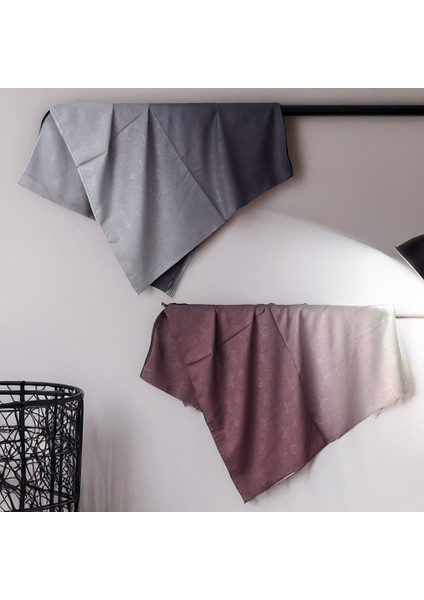 Sis ve Toprak Jakarlı Ikili Degrade Şal Seti