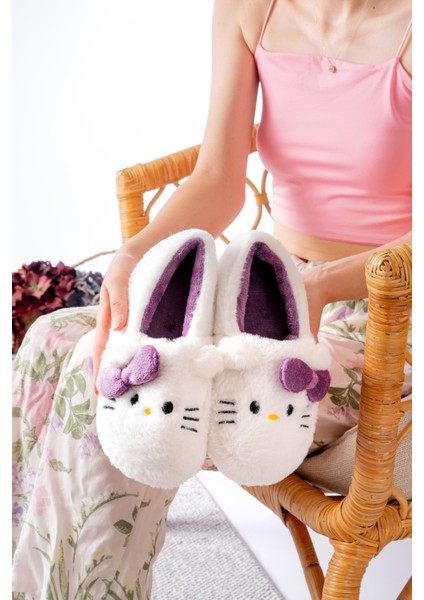 Yumuşak Tüylü Peluş Panduf Terlik Ev Kadın Panduf