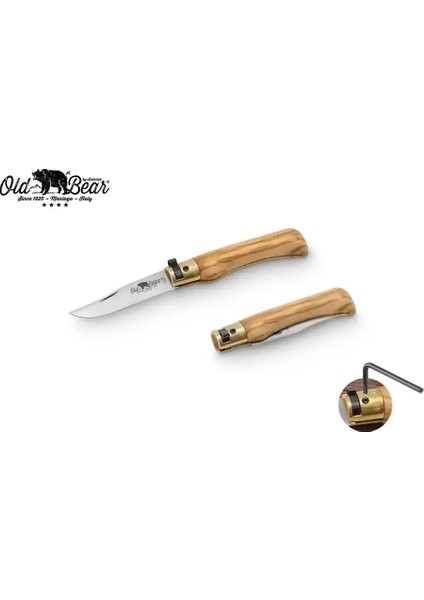 Antonini Old Bear 7cm Zeytin Ağacı Saplı S Çakı
