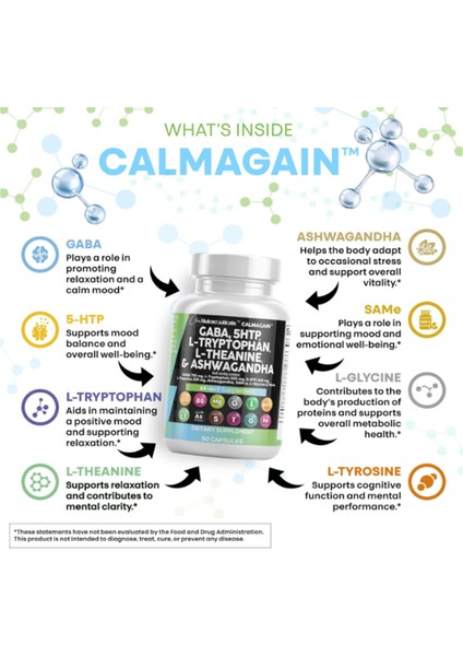 Gaba 5 Htp L Tryptophan L Theanine Sam-E L-Glycine - Mood Support 90 Capsul. fırsatları