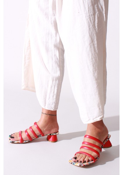 Idil Kırmızı Cilt Kadın Terlik