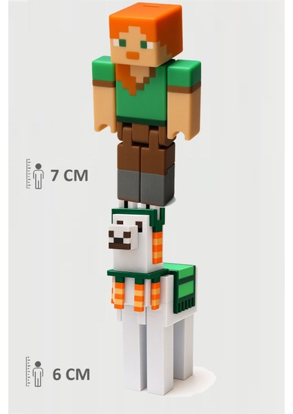 Minecraft Alex ve Lama Set Hareketli Eklemli Figür