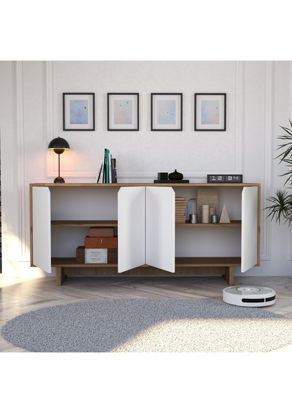 Mete Konsol Sepet-Beyaz 180 cm Yemek Odası, Ofis Salon Ünite fırsatları