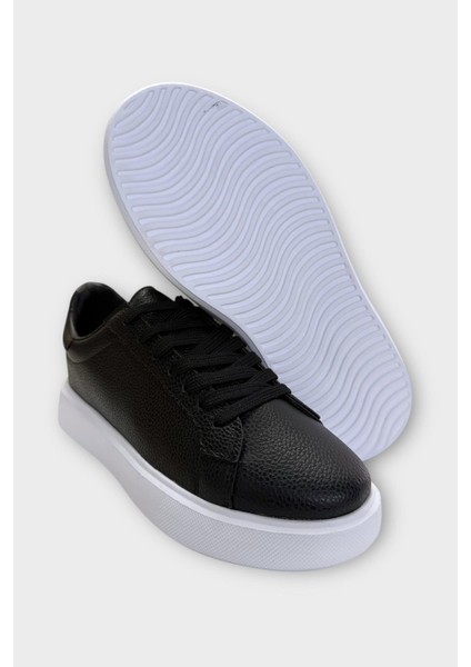 Unisex Sneaker Ayakkabı Siyah - Beyaz Suni Deri Eva Taban ile Konforlu Günlük Kullanım indirimleri