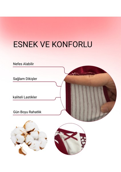 Pamuklu Kadın Külot Slip Empirme Baskılı Yüksek Bel Iç Çamaşırı - 5'li Paket, 2xl fiyatları