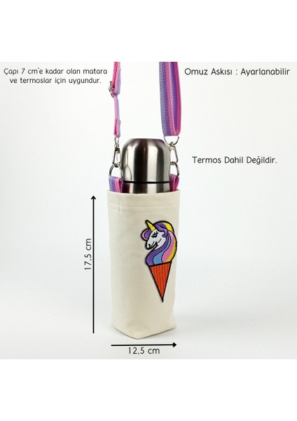 0,5 Litrelik Matara Kılıfı Su Şişesi Taşıma Çantası Külahta Unicorn Temalı fiyatları
