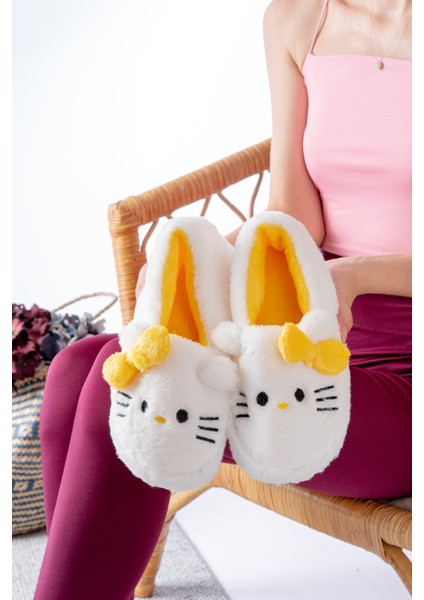 Yumuşak Tüylü Peluş Panduf Terlik Ev Kadın Panduf