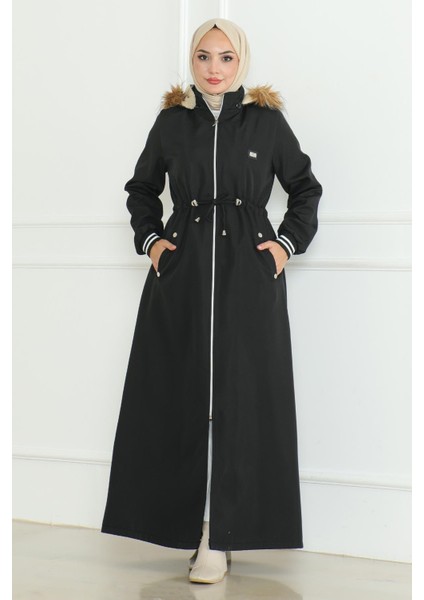 Beli Bağcıklı Ribanalı Mont Siyah 19215