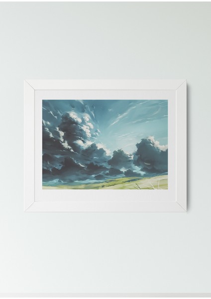 Sky Motion Yatay Çerçeveli Kanvas Tablo – Modern Gökyüzü ve Bulut Manzarası Duvar Dekoru (25x30 cm) fiyatları
