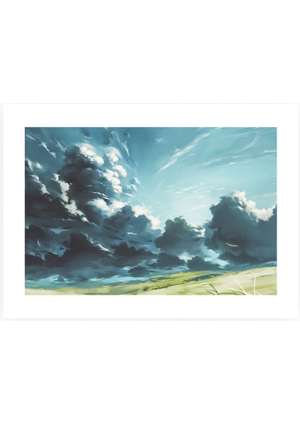 Sky Motion Yatay Çerçeveli Kanvas Tablo – Modern Gökyüzü ve Bulut Manzarası Duvar Dekoru (25x30 cm) modelleri