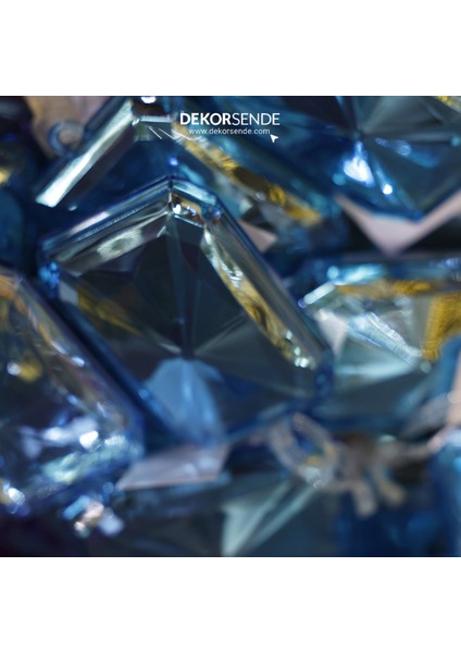 Yılbaşı Süsü Dikdörtgen Taş Süs Mavi 10 cm fiyatları