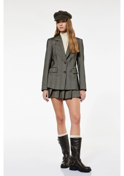 Kadın Koton x Sima Tarkan - Düğmeli Uzun Kollu Broş Detaylı Slim Fit Blazer Ceket 6WAK50026EW modelleri